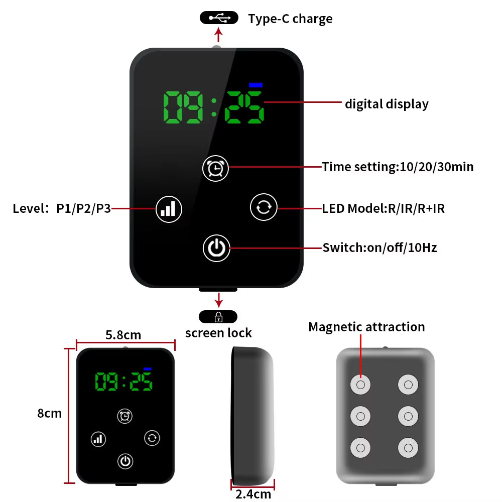 TheraLight Knæpude med nær-infrarød og rød lysterapi