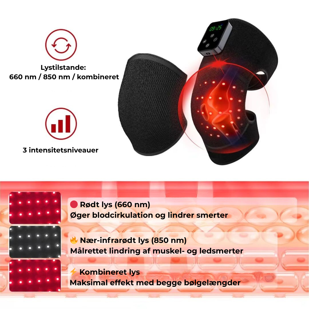 TheraLight Knæpude med nær-infrarød og rød lysterapi