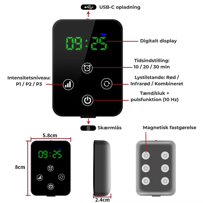 TheraLight Knæpude med nær-infrarød og rød lysterapi